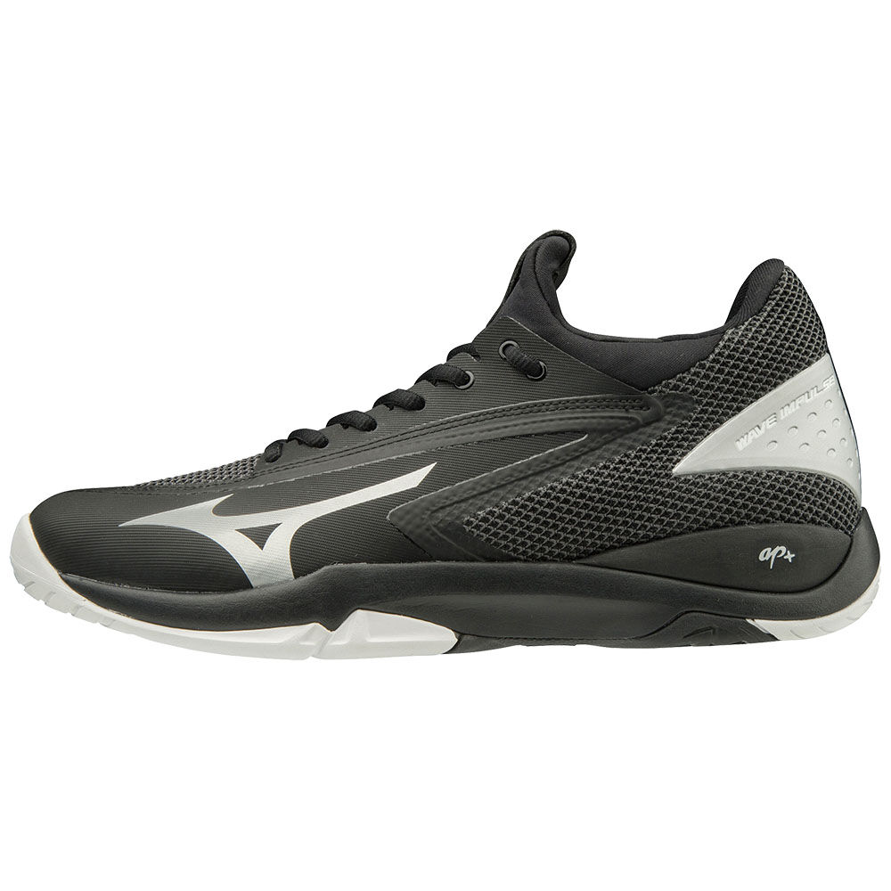 Zapatillas Tenis Mizuno WAVE IMPULSE AC Hombre Negras/Plateadas/Blancas España WLMY-92167